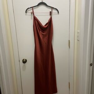 Elegant Rust Slip Dress